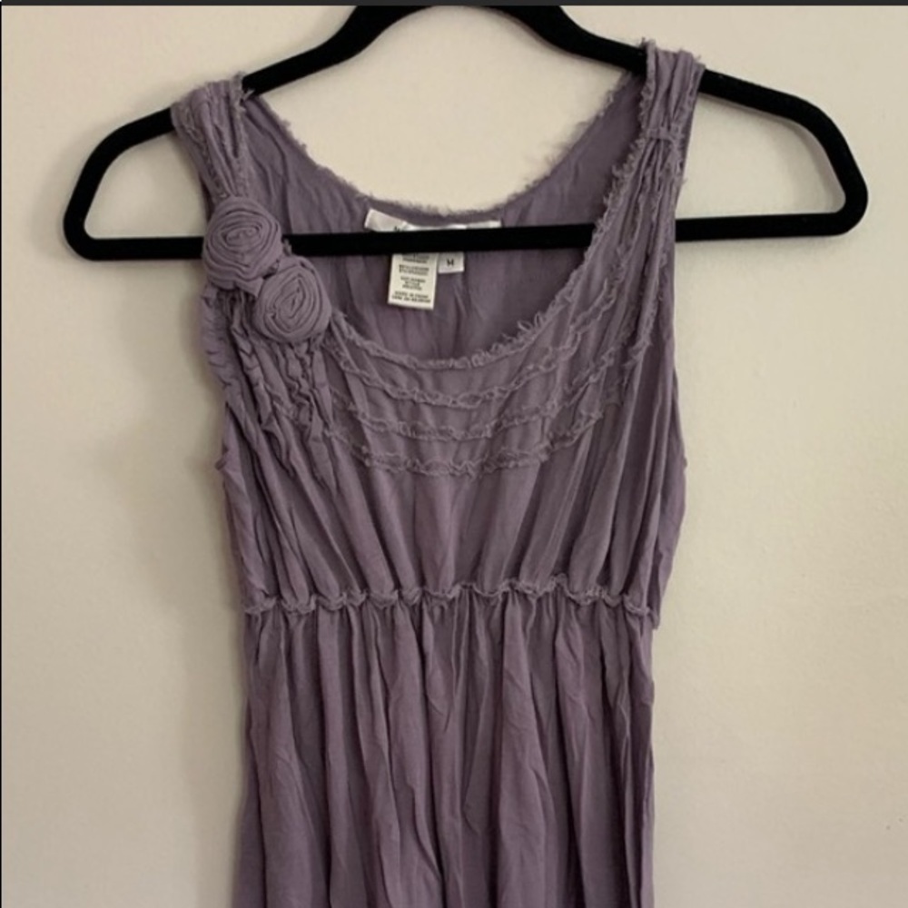 Max Studio Medium Dress Purple Appliqué Neckline #395